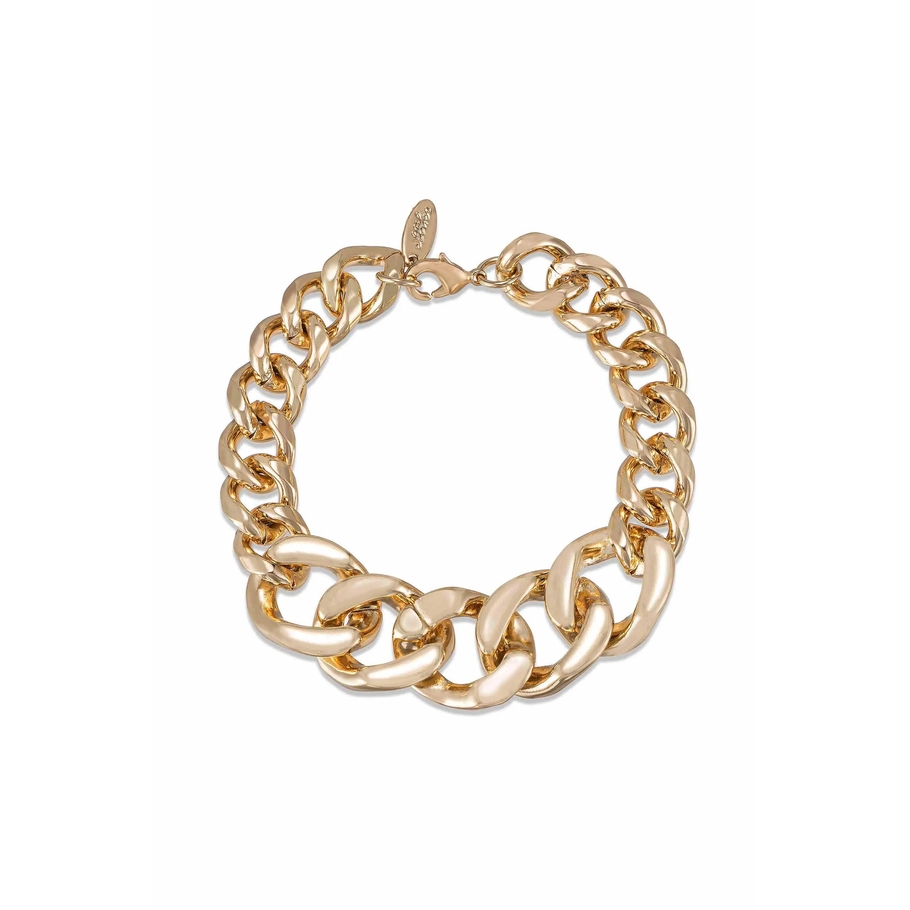 Ettika Big, Bad and Bold Chain Link Bracelet – 18k Gold Plated Statement Chain, Nickel-Free