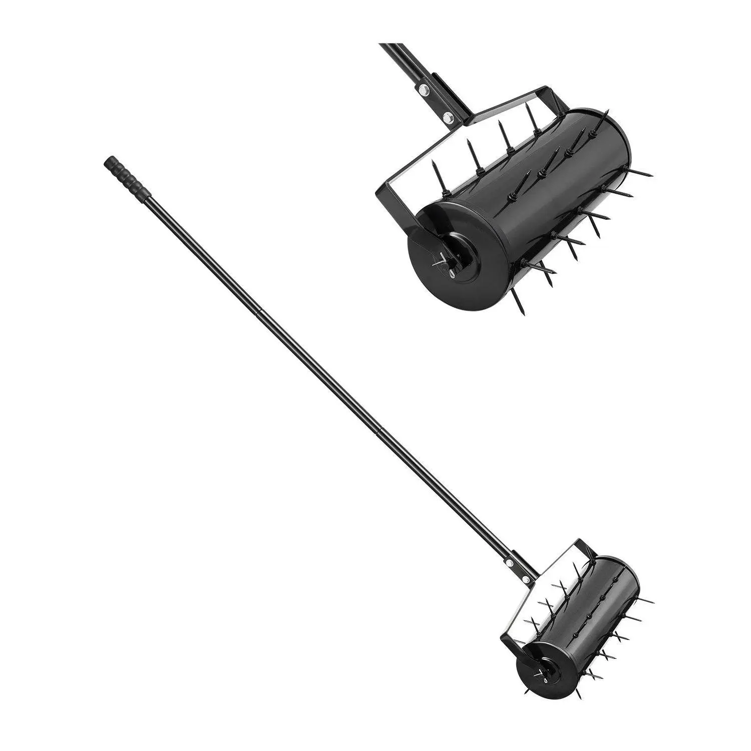 【DealsForYouDays】18-inch Heavy-Duty Manual Rolling Lawn AeratorGarden Tool with Metal HandleBlack, Yard Maintenance, Garden Equipment