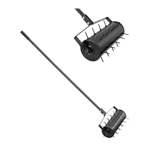 Rolling Lawn Aerator 18-inch Heavy-Duty Manual Rolling Aerator Lawn Black Rolling Lawn Aerator 18-inch Heavy-Duty Manual Rolling Aerator Lawn Black