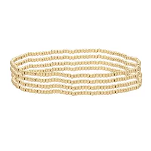 Set of 4 Gold Stretch Bracelets