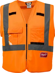 Milwaukee 48-73-5074 Class 2 High Visibility Orange Safety Vest - 4XL/5XL