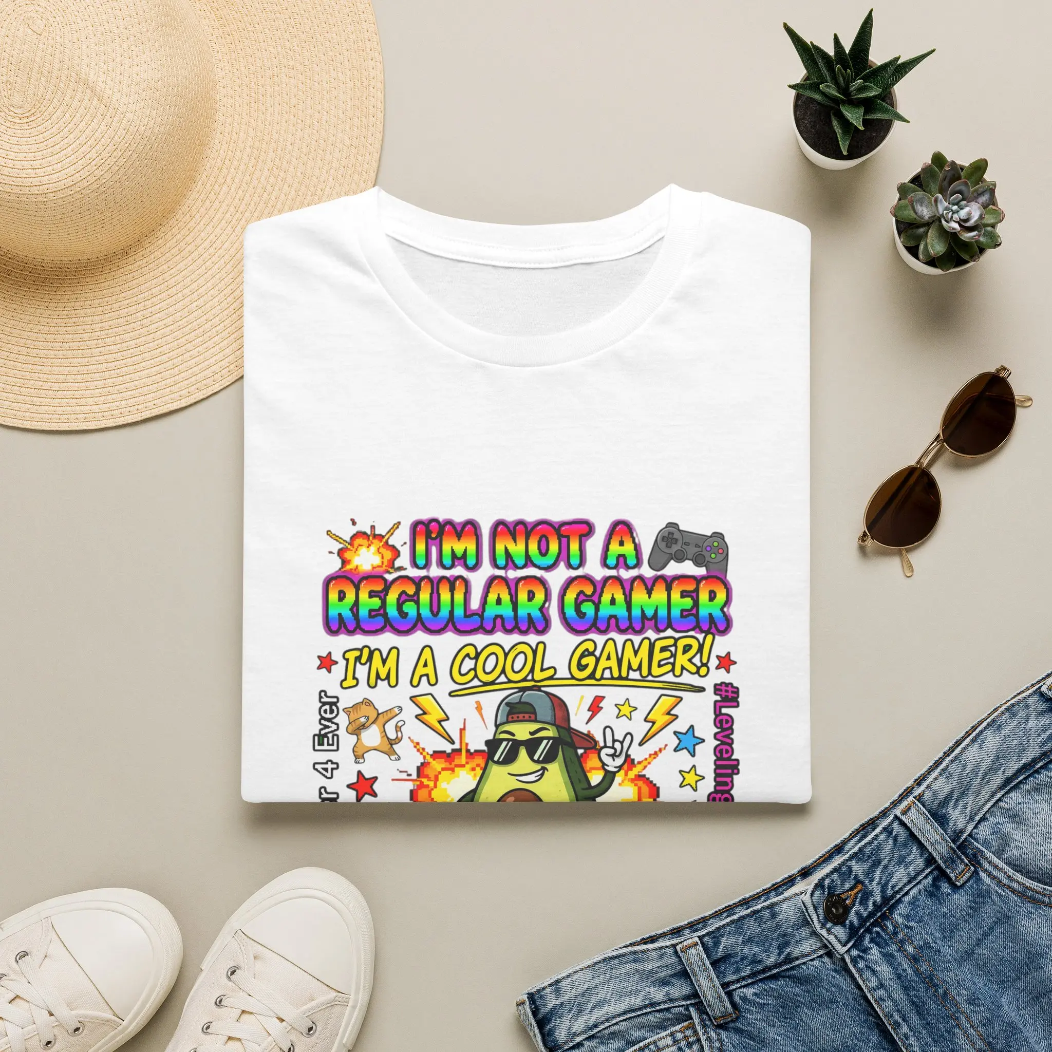 I'm Not a Regular Gamer I'm a Cool Gamer T-Shirt | Avocado Gamer Graphic