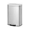 Garvee 50-liter kitchen bin in durable metal with soft-close lid, internal bucket, rear handle, and pedal operation for convenient and long-lasting use