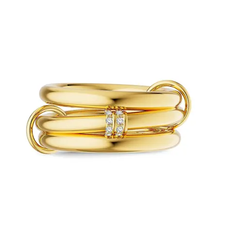 TEWIKY Interlocked Stackable Rings for Women Statement Multi Ring Mixed Metals Stack Cubic Zirconia Stacking Jewelry For Summer dealsforyoudays
