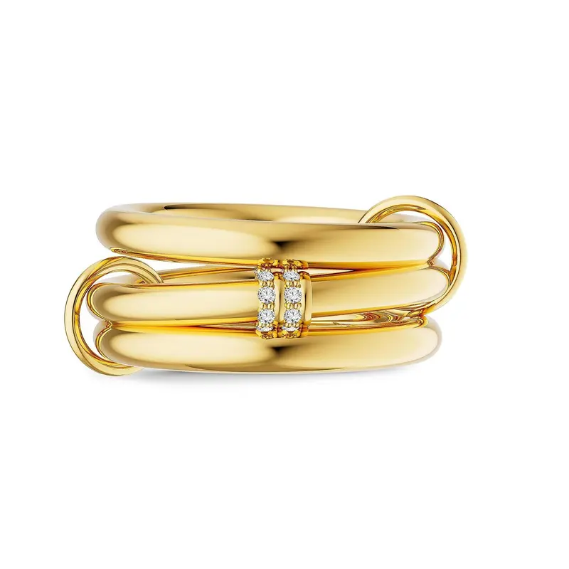 TEWIKY Interlocked Stackable Rings for Women Statement Multi Ring Mixed Metals Stack Cubic Zirconia Stacking Jewelry For Summer dealsforyoudays