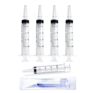 20ml Plastic Syringe 5 Pack, Measuring Syringe Tools, Oral, Scientific Labs, with Cap