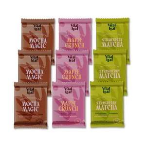 Adaptogen Mushroom Chocolate Mini Bar Variety Pack | Matcha Latte, Mocha Magic, Cocoa Crunch | Stress Relief, Mood Boost, Lion's Mane, Reishi, Sharp, Focus, Memory, Brainstorm, Stamet's, Shroom, Collagen, Alice, Organic Coffee, Vegan, Snack (9 Mini Bars)
