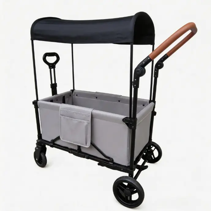 Ultra-Lightweight Compact 2-Kid Travel Stroller Wagon | 1-Hand Easy Fold, 170° Deep Recline, Extended Canopy, Cup Holder, Storage Basket for Infants & Toddlers