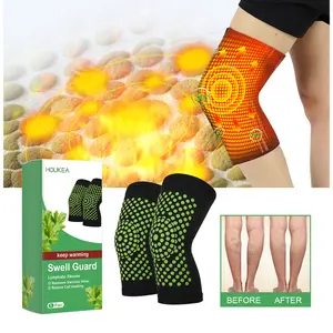 Self-Heating Herbal Lymphatic Knee Compression Sleeves, Elastic Breathable Thermal Knee Support Brace, Relieve Leg Swelling & Varicose Vein Discomfort, Warm Joint Protector for Sports, Workout, Walking and Daily Use