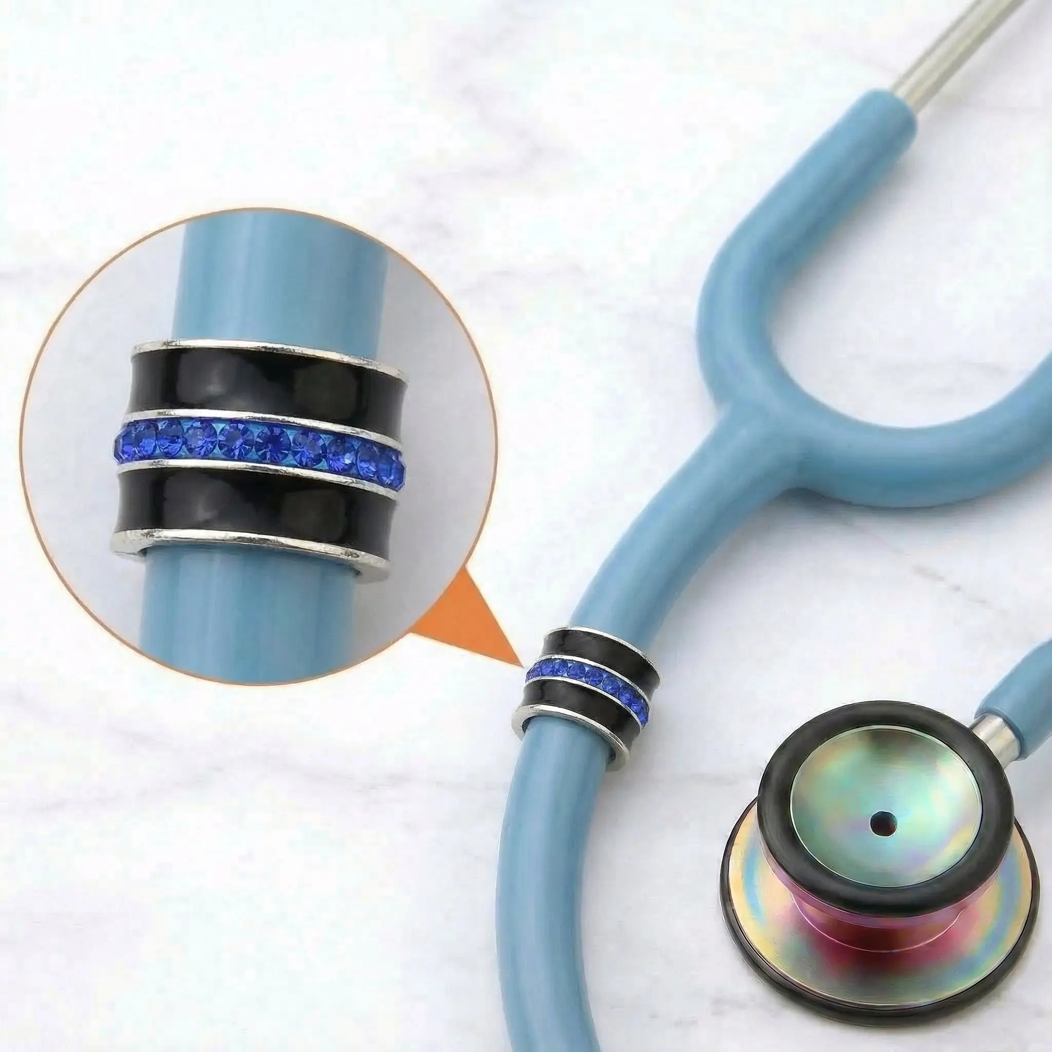 Thin Blue Line Stethoscope Charm