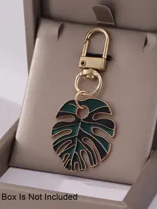 Colorful Monstera Leaf Bag Charm Pendants – Enamel Keychain with Gold-Tone Clasp, Tropical Plant Bag Decoration & Bag Chain Charms for Backpack Purse, Ideal for Nature Lovers & Casual Style, Backpack Accessories