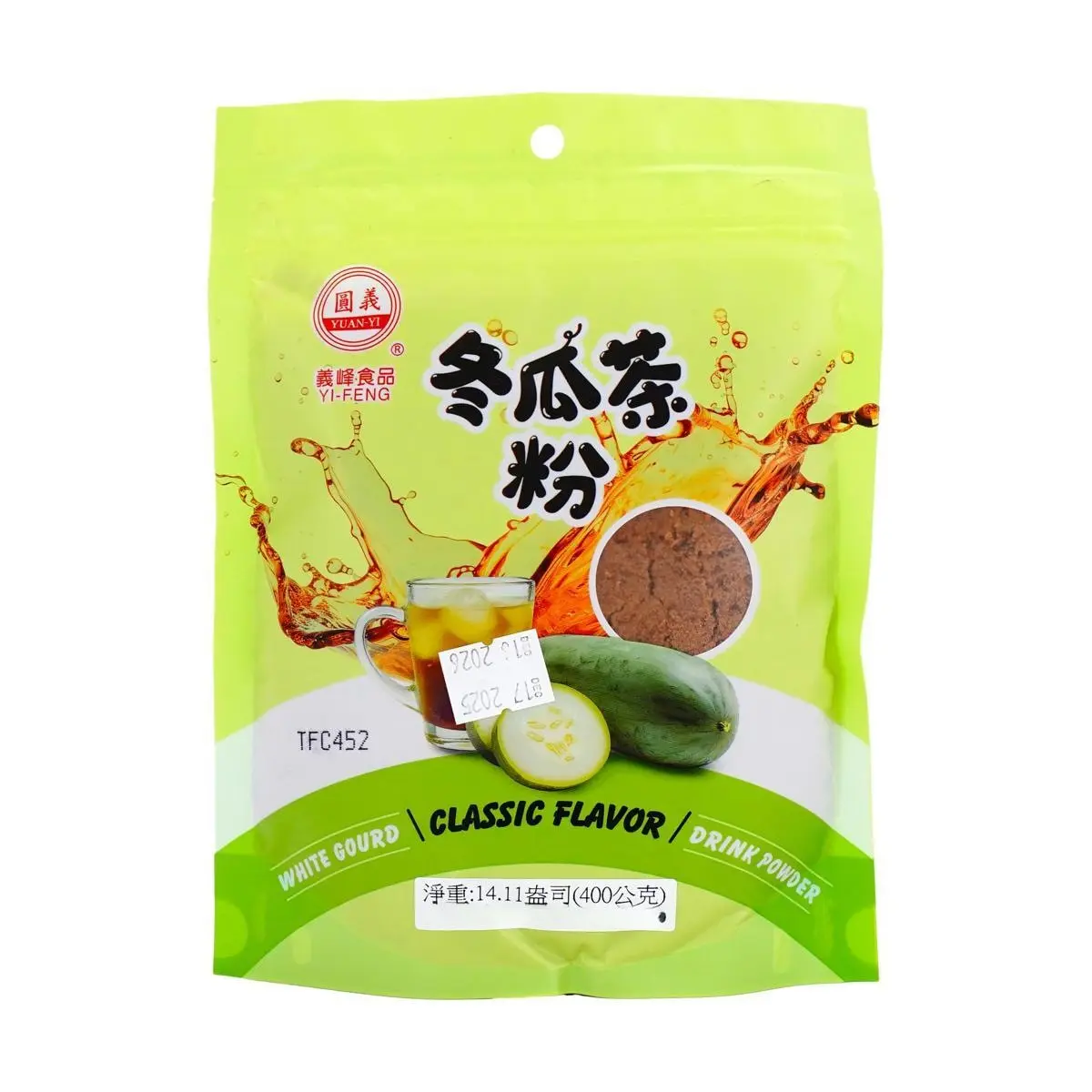 YI FENG Original Taiwanese Winter Melon Tea Powder 400g - Authentic Herbal Drink Mix for Refreshing Beverages