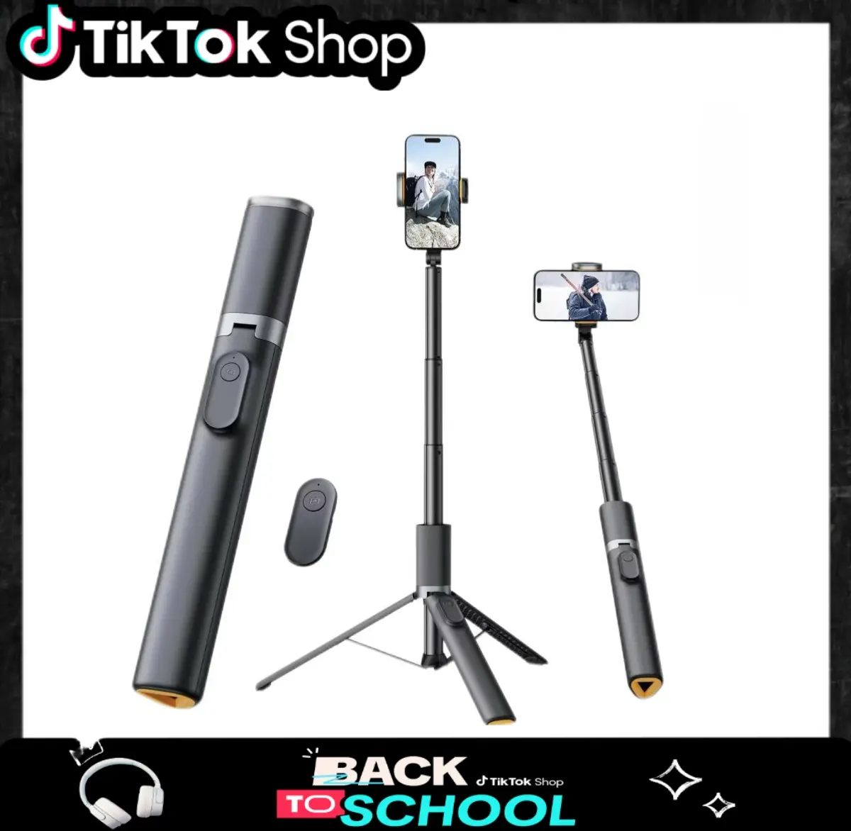 Selfie Stick with 63'' Extendable Tripod and Bluetooth Remote, Lightweight & Fol...