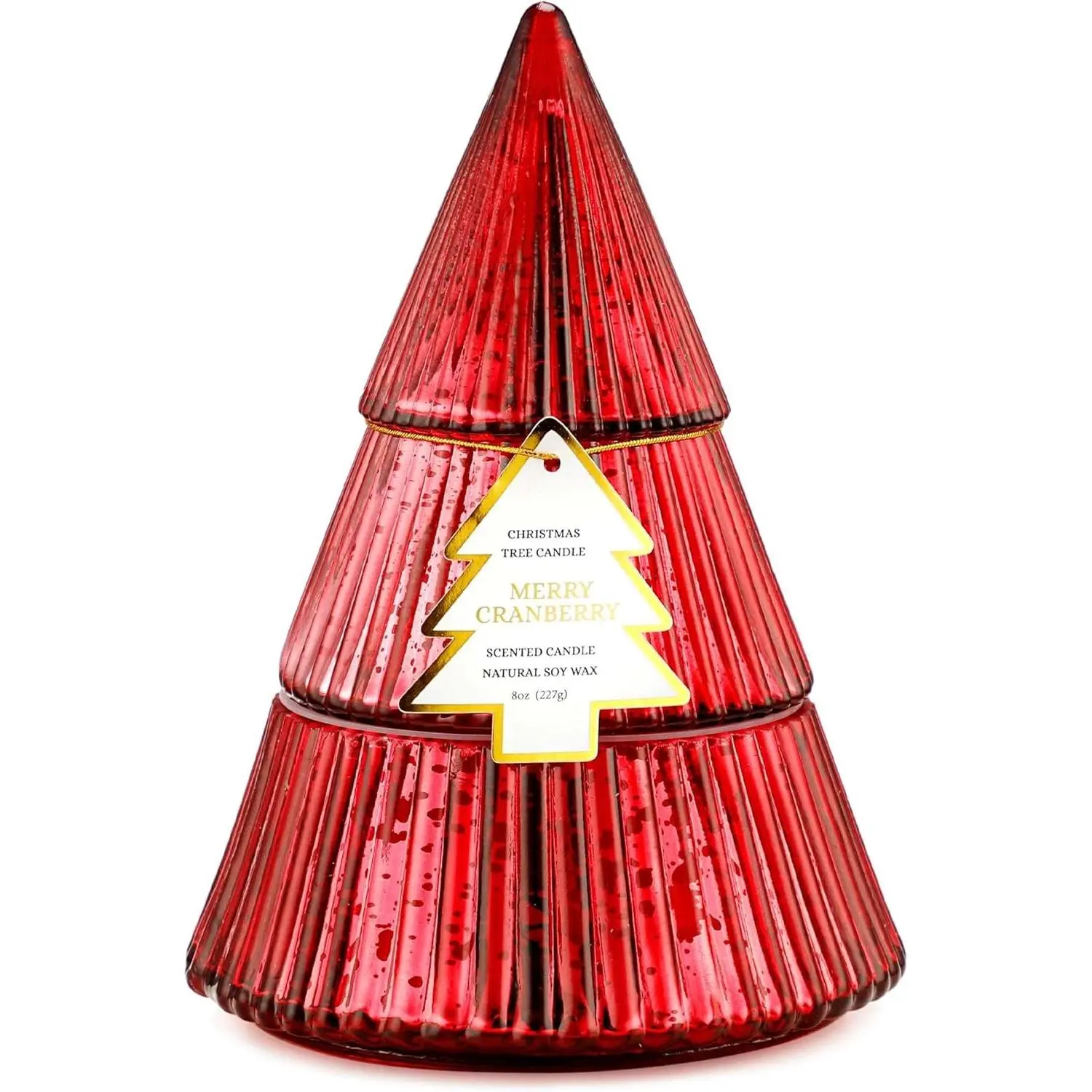 Christmas Tree Candles, Cranberry Scented Candle, Red Xmas Tree Shaped Candle, Christmas Home Table Decor Gifts for Women
