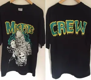 Misfits Creature Black Lagoon Black 2 Side 90s Rare Design Tshirt Reprint S-5xl
