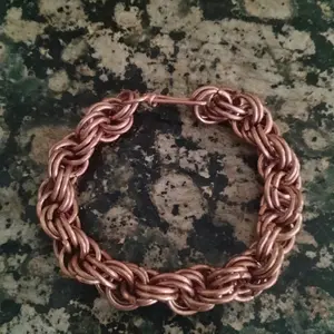 Copper Spiral Chainmail Bracelet - Handcrafted Metal Jewelry for Men and Women