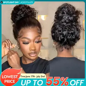 [Summer Must Have] Ashimary Water Wave Invisi-Strap Snug Fit 360 Skin Lace Frontal Human Hair Wig Bleached Knots With Drawstring#Summervibes,summerhairstyles