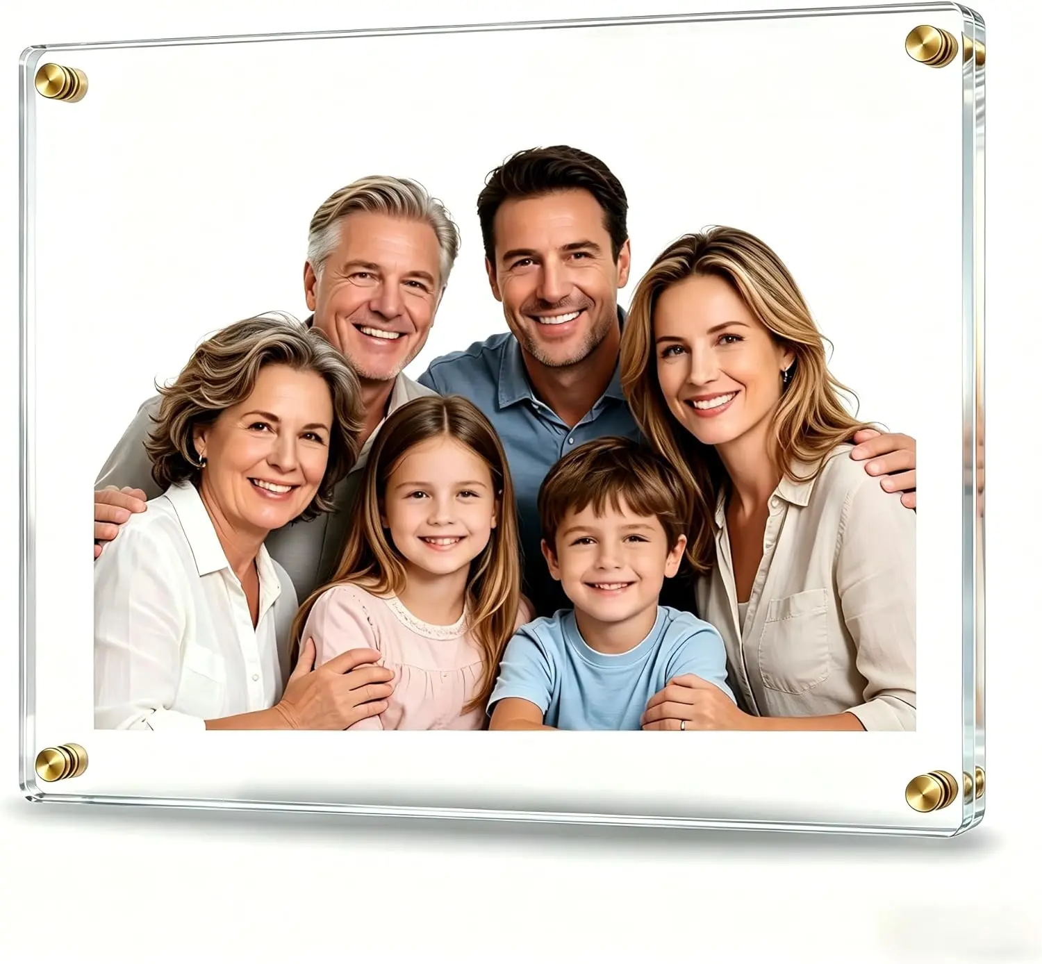 8x10 Picture Frame Wall Mount Self Adhesive, Clear Acrylic No Drill Floating Frameless Poster Frame for Office Photo Canvas Document Gallery, Full Frame Size 10x11