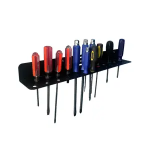 Universal Screwdriver Rack for Organized Tool Storage in Garage or Workshop - Durable Metal Design