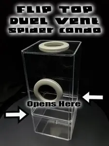 4x4x8.5 Flip-Top Dual-Vent Spider Condo Jumping Spider Enclosure (holds fruit flies) B-stock