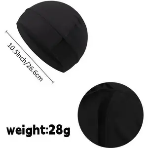 3 Pack Unisex Plain Color Multifunctional Skull Caps, Valentines boyfriend, Black Summer Sportive Beanie Fitted Hat Modern Cap for Men & Women, Biking Accessory for Back To School, Gifts for Father，Vacation Accessories