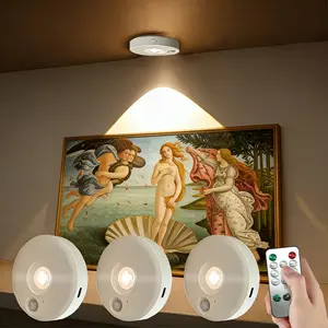Charging Magnetic Motion Sensor Light Smart Downlight Set, Usb Powered Lamp, USB Charging Night Light, Indoor Lighting, Emergency Lighting Fixtures, Adjustable Brightness with Remote Control, Punch-Free Installation, Magnetic Design for Easy Access