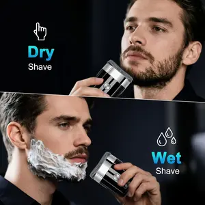 Beard Trimmer Waterproo fDouble-Blade Portable Wet/Dry Electric Shaver, USB Rechargeable Beard Trimmer for Men,Christmas Gift for Dad/Boyfriend, Smooth Cordless Smooth Cordless Black
