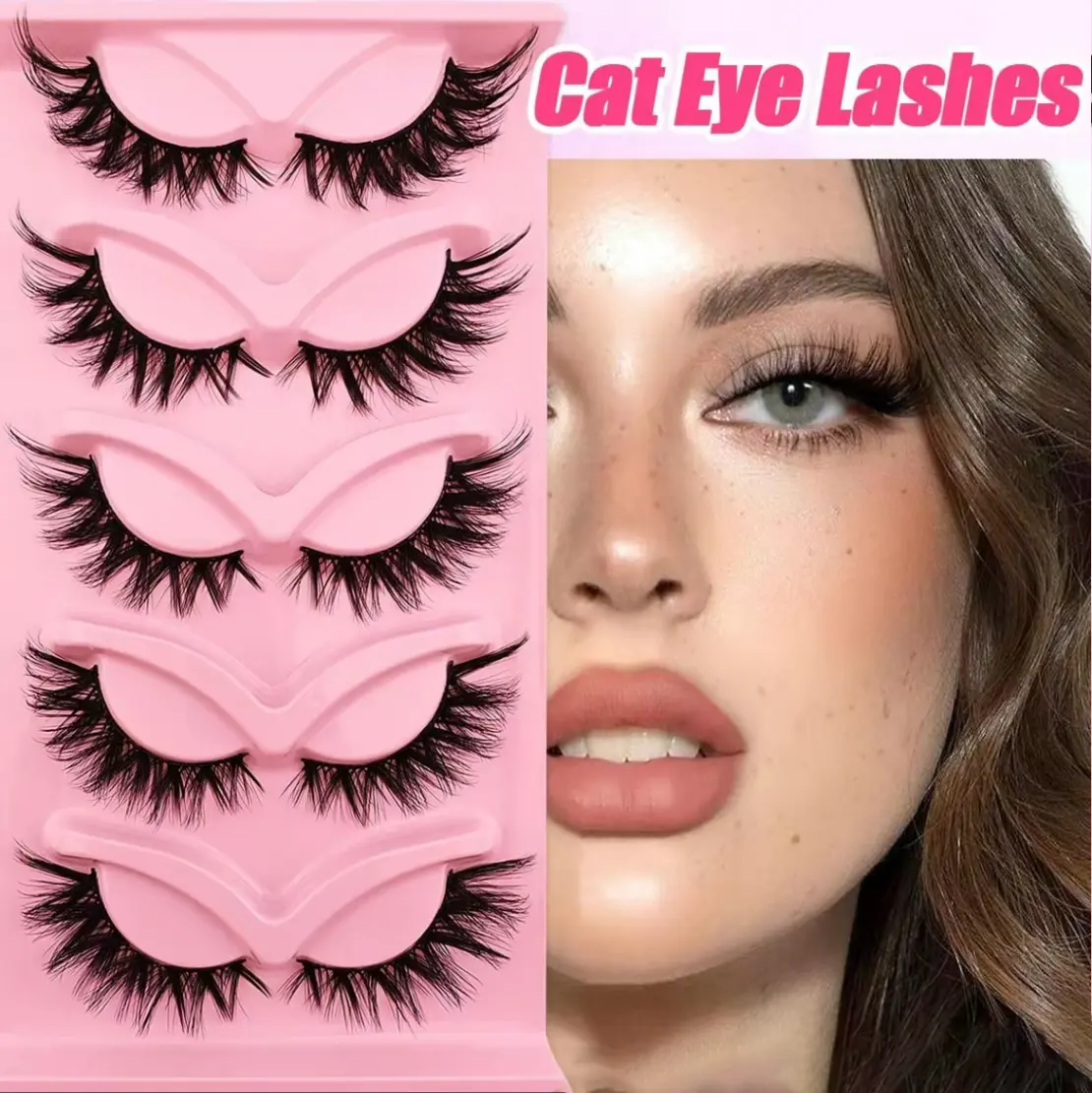 Wispy Cat Eye False Eyelashes – Reusable, Lightweight, 3 Pack Set (Use Lash Glue) Wispy Cat Eye False Eyelashes – Reusable, Lightweight, 3 Pack Set (Use Lash Glue)