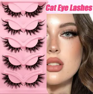 Wispy Cat Eye False Eyelashes – Reusable, Lightweight, 3 Pack Set (Use Lash Glue)