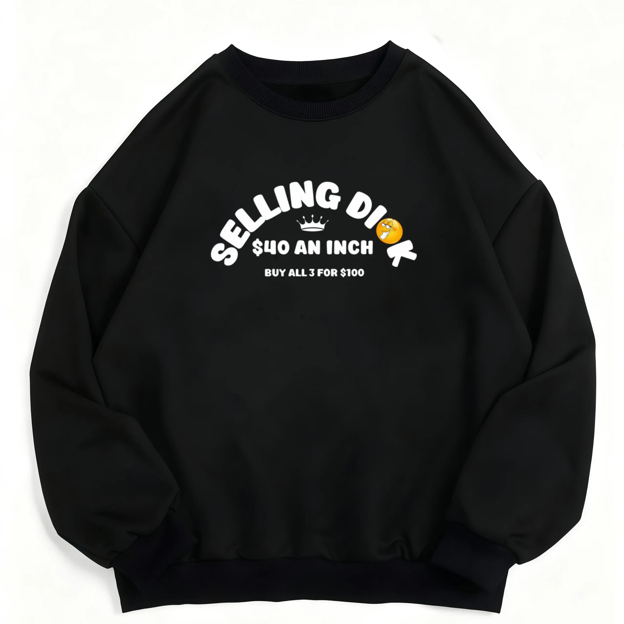 Funny Adult Meme Long Sleeve Sweatshirt for Men – Hilarious Dick Joke Design, Perfect Casual Wear