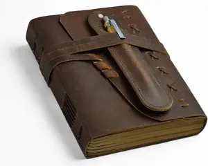Leather Journal Notebook for Men & Women Daily  Leather Bound Journal Travel Notebook 290 Lined Paper Diary Writing Journal Travelers Scrapbook Poetry Sketchbook Leather Gifts with Pen Holder