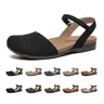 Athlefit Women's Closed-Toe Casual Sandals - Breathable Smooth Leather, Comfort Cork Footbed, Arch Support, Adjustable Strap, Black Daily Fashion Footwear for Summer Walking, Gardening