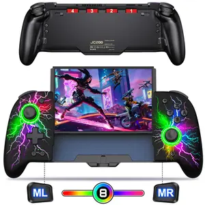 Kydlan JC200 Switch Controller - Hall Effect One-Piece Wireless Switch Joypad (No Drift, No Deadzone) with 9 Color Lights for Nintendo Switch and Switch OLED Christmas gift