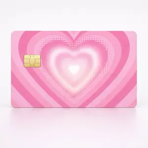 Heart Pink & Blue Credit Card Skin Adorable Waterproof Vinyl Sticker Aesthetic Card Cover 3.37 x 2.125 in Premium Scratch Resistant