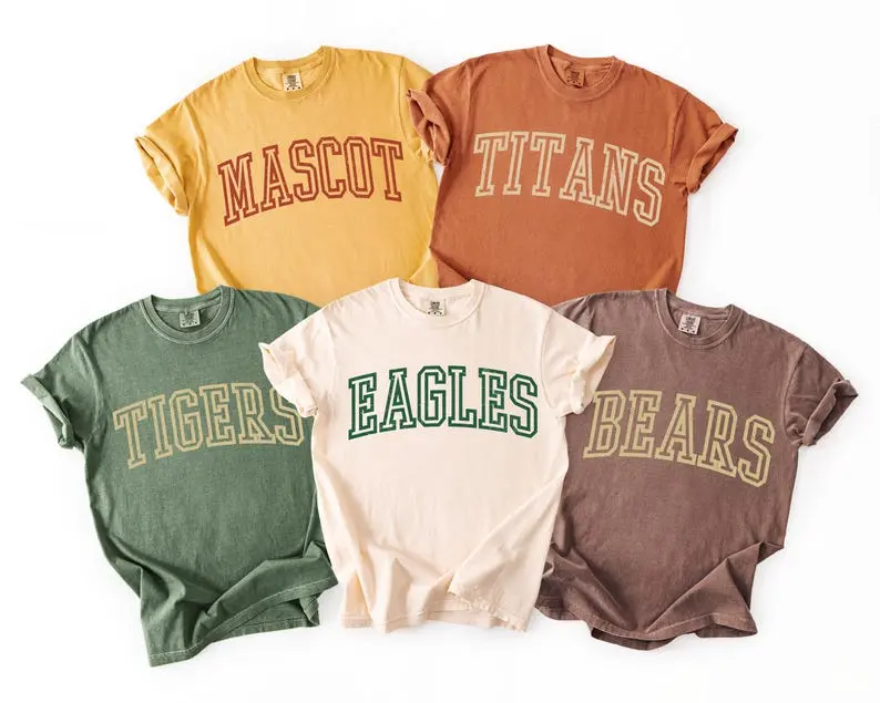 Comfort Colors Custom School Mascot Tshirt,School Logo Shirt,Team Mascot Name Tee,Custom Name Gifts For Back To School,Custom Sports,ana2131
