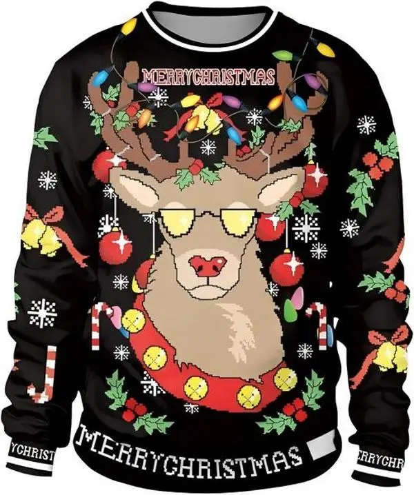 Ugly Christmas Sweatshirt Unisex's Crewneck Novelty Casual Ugly Party Accessory for Xmas Party Celebration