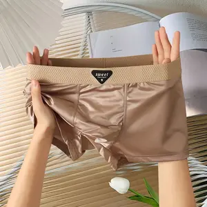 [4-Pack] Men's Ultra-Soft Ice Silk Boxer Briefs - Cooling & Breathable Satin Underwear for Men, Seamless Anti-Chafe Design with 3D U-Pouch, Moisture Wicking Performance Trunks, Widened Elastic Waistband for Daily Comfort & Sport (Assorted Colors)