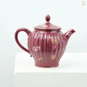 Celadon Teapot by Chen Huifang · Flying Wings Series Teaware Teapot | Hand-Painted Butterfly Design Teapot| Elegant Gift for Women & Tea Gatherings