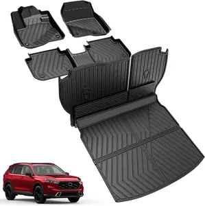 TTX LIGHTING Floor Mats Fit for Honda CRV 2026 2025 2024 2023 (Include Hybrid) -  Cargo Liner with Back Seat Protector - All Weather CRV Floor Liners Trunk Mat Backrest Mats (Fit Upper Deck)