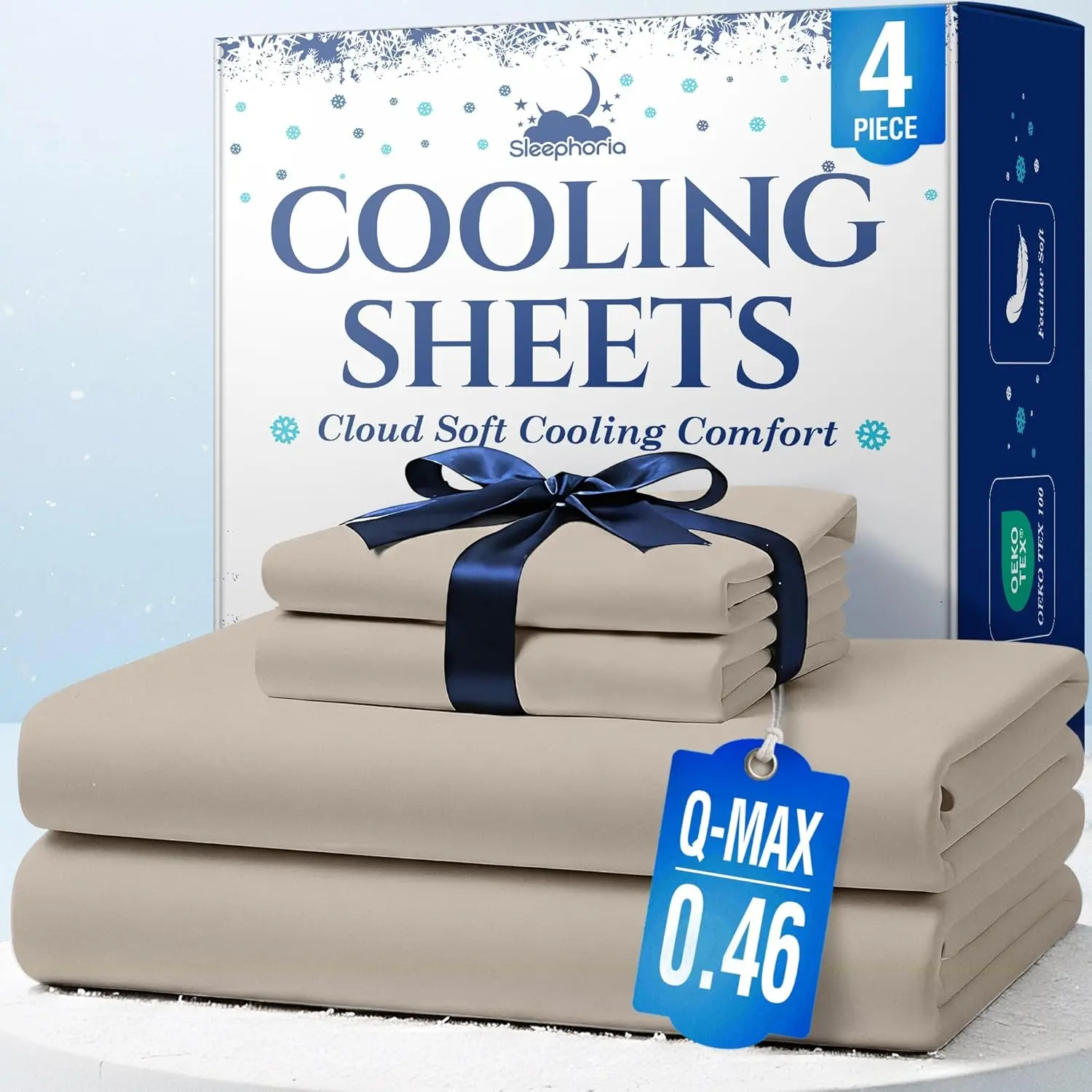 SLEEPHORIA - 4 PC BreezeWeave Cooling Bed Sheets - Nylon + Spandex, Cloud Soft, Silky Smooth, 16 in Deep Pocket, Ultra Durable, Skin-Friendly, Machine Washable for Hot Sleepers SLEEPHORIA - 4 PC BreezeWeave Cooling Bed Sheets - Nylon + Spandex, Cloud Soft, Silky Smooth, 16 in Deep Pocket, Ultra Durable, Skin-Friendly, Machine Washable for Hot Sleepers