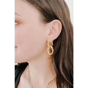 Crinkled Chain Linked Waterproof Earrings