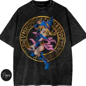Dark Magician Girl Shirt, Yu-Gi-Oh! Shirt, Anime Vintage Graphic Tee Size S- 3XL, Menswear Top, Womenswear Top - Streetwear Cotton Acid Wash Tshirt ISX 1G9