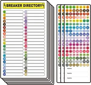 Breaker Panel Labels Circuit Breaker Labels 9 Pcs Circuit Breaker Directory Fuse Panel Marker Sign Electrical Electric Box Sticker Number Load Center Identification Stickers for Home Office