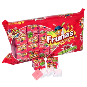 Frunas Fruit Chews Watermelon 48 ct. - Sweet Soft and Chewy Taffy with Watermelon - 48  Count Pack Snack Candy