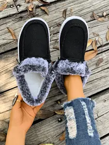 Women's Casual Low Heel Shoes Size 36-43, Soft Sole Slip-On Design, Fall Winter Fashion Sneakers for Women Daily Wear & Outdoor Activities