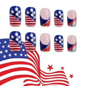 Impress Press On Short Nails - 4th of July Independence Day Nails (24pcs)