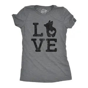 Womens Love Corgi T shirt Funny Pet Puppy Dog Mom Animal Lover Graphic Tee Funny Womens T Shirts Cute Vintage Fashion Casual Ladies T-Shirt Gift Funny Dog Top Women's Novelty Tees Dark Grey