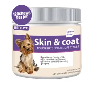 Dog skin itching relief - Dog probiotics (relieves skin and ear itching) - Dog paw allergy relief - Dog allergy chewable tablets - Dog anti-itch - Dog skin allergy relief - Fish flavor - 120 tablets