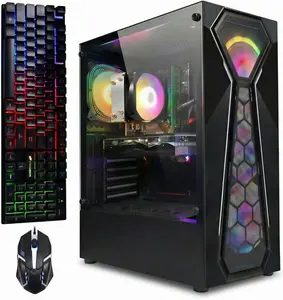 STGAubron Gaming PC Desktop Computer, Intel Core i5 up to 3.6G, Radeon RX 5700 8G, 16GB RAM, 512GB SSD, WiFi, BT 5.0, RGB Fan x4, Windows 11 Home