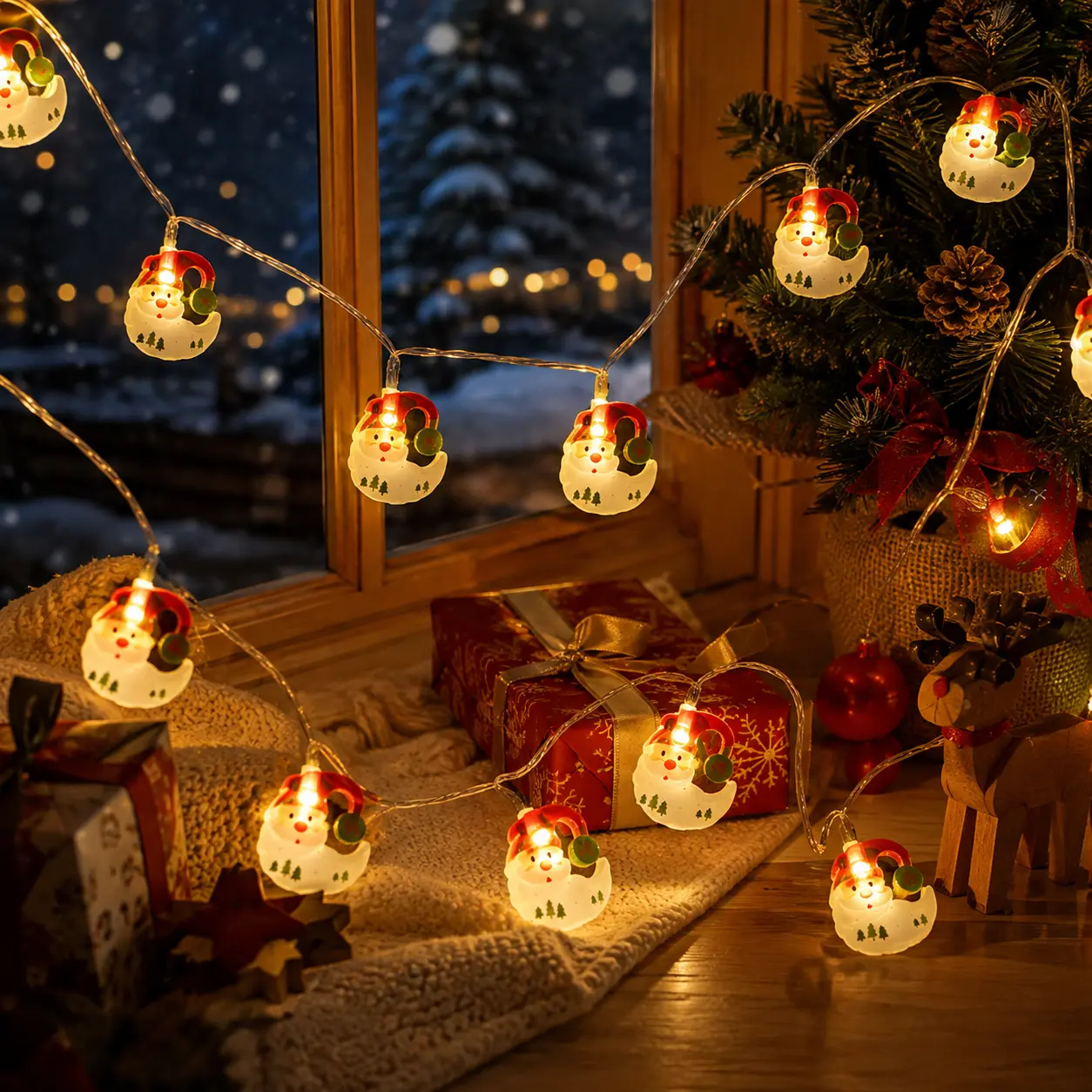 Christmas String Lights 10FT 20LED, USB & Battery Operated Fairy Lights, 2 Lighting Modes, Warm Christmas Lights for Tree, Home, Party, Wedding, Indoor Outdoor Decor